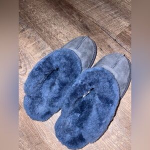 UGG Cozy Blue Fur-Lined Slippers